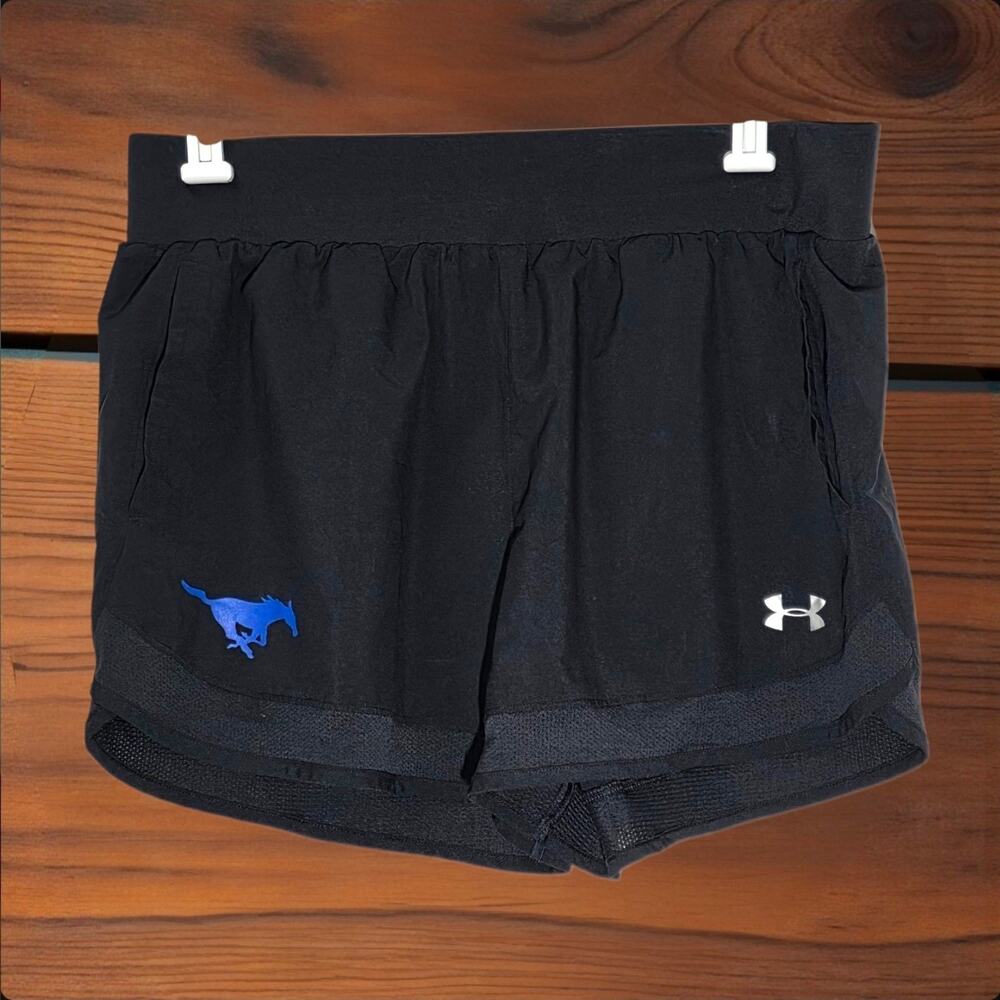 Under Armour SMU Mustangs Women's Black HeatGear Athletic Shorts Size Large